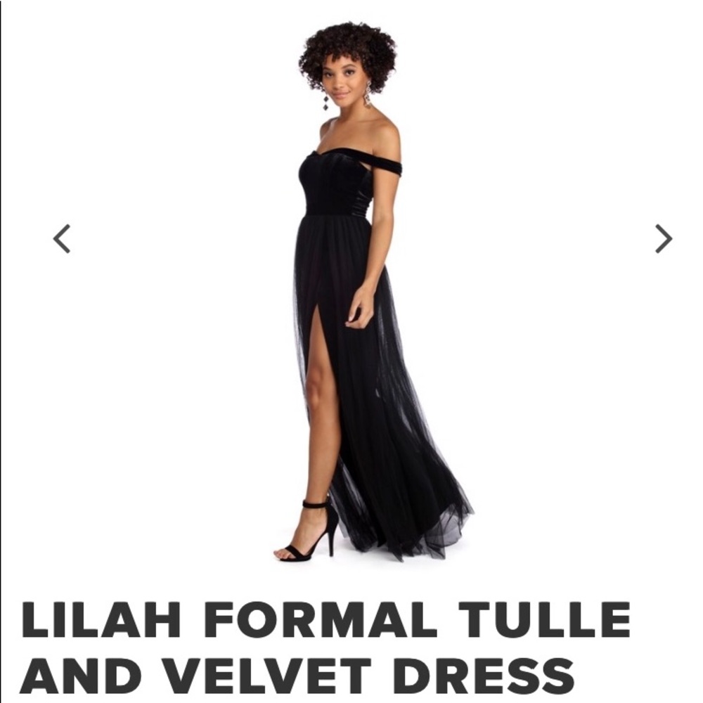 Black velvet Tull formal dress from Windsor